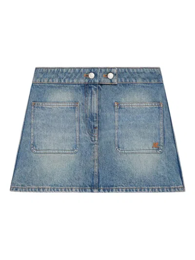 Courrèges Courregès Iconic Denim Mini Skirt In Blue