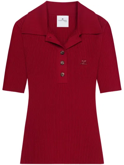 Courrèges Iconic Polo Shirt In Red