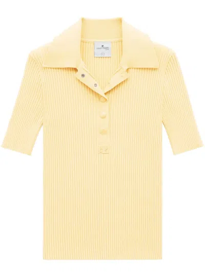 Courrèges Iconic Polo Shirt In Yellow