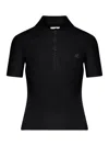 Courrèges Courreges Black Viscose Blend Polo Shirt Women In Black