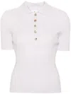 Courrèges Iconic Rib-knit Polo Shirt In Purple