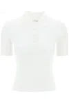 COURRÈGES COURREGES ICONIC RIBBED KNIT POLO SHIRT