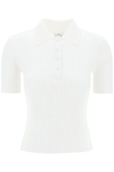 Courrèges Ribbed Polo Shirt In White