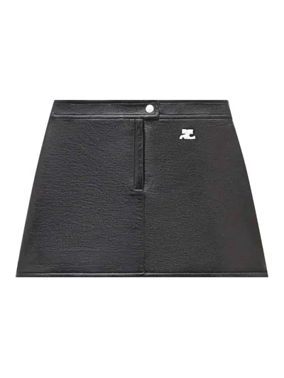 Courrèges Iconic Vinyl Mini Skirt In Black