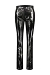 Courrèges Courreges Vinyl Effect Coated Cotton Pants In Black