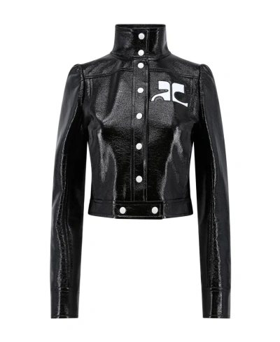 COURRÈGES COURRÈGES VINYL STRAIGHT HEM CROPPED JACKET