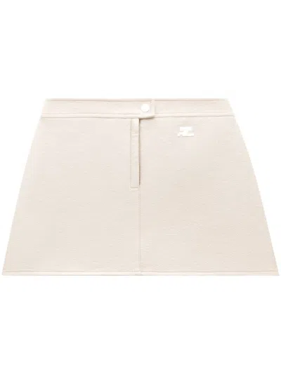 Courrèges Iconique Vinyl Skirt In Grey