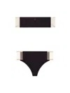 Courrèges Strapless Bandeau Bikini High-cut Legs In Black