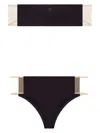 Courrèges Strapless Bandeau Bikini High-cut Legs In Black