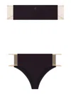 Courrèges Strapless Bandeau Bikini High-cut Legs In Black