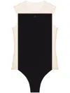 Courrèges Stretch Sheer Bodysuit High Neckline In Black