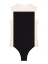 Courrèges Stretch Sheer Bodysuit High Neckline In Black