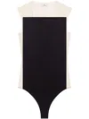 Courrèges Stretch Sheer Bodysuit High Neckline