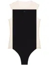 Courrèges Stretch Sheer Bodysuit High Neckline In Black
