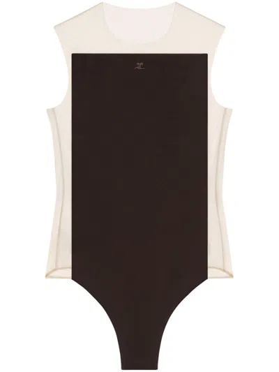 Courrèges Frame Illusion Bodysuit In White