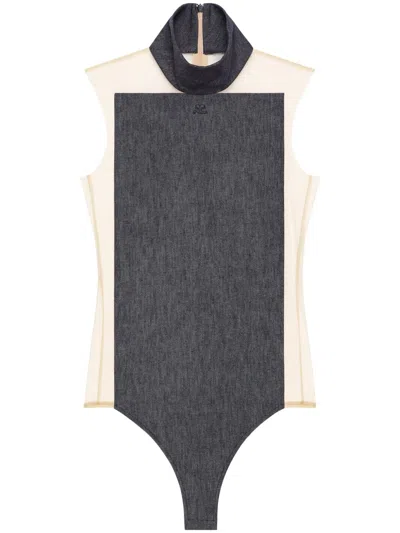 Courrèges Illusion Bodysuit In Gray