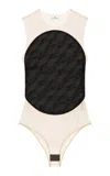 Courrèges Illusion Circle Satin Bodysuit In White