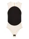 Courrèges Illusion Circle Satin Bodysuit In White