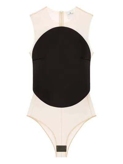 Courrèges Asymmetrical Bodysuit In White