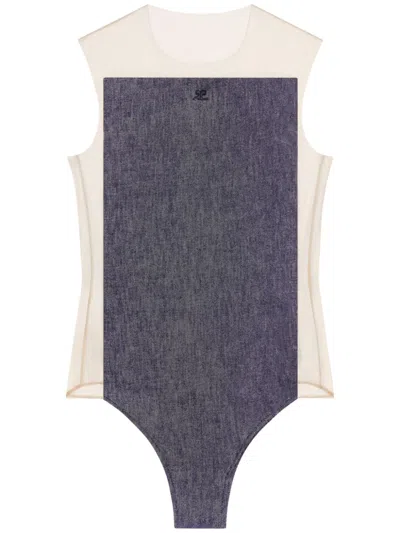 COURRÈGES ILLUSION DENIM BODYSUIT