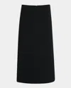 Courrèges Illusion Draped Midi Skirt In Black