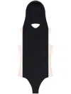 Courrèges Black Illusion Hooded Bodysuit In Black
