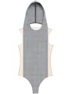 Courrèges Illusion Hooded Bodysuit In Grey