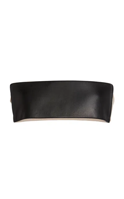 Courrèges Illusion Leather Bra In Black