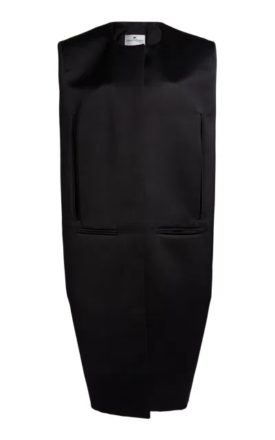Courrèges Illusion Satin Cloak In Black