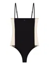 Courrèges Illusion Mesh And Jersey Bodysuit In 黑色