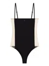Courrèges Illusion Mesh And Jersey Bodysuit In Black