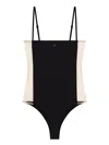 Courrèges Illusion Mesh And Jersey Bodysuit In Black