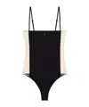 Courrèges Illusion Mesh And Jersey Bodysuit In Black
