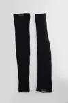 Courrèges Black Ribbed Wool Arm Warmers In Black
