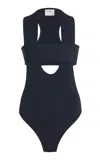 Courrèges Infinity Crepe Knit Bodysuit In Navy