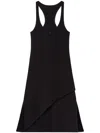 Courrèges Infinity Pleats Crepe A-line Dress In Black