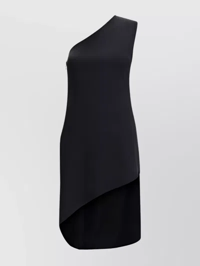 Courrèges Infinity One-shoulder Asymmetrical Dress In Black