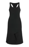 Courrèges Infinity Pleats Crepe A-line Dress In Black