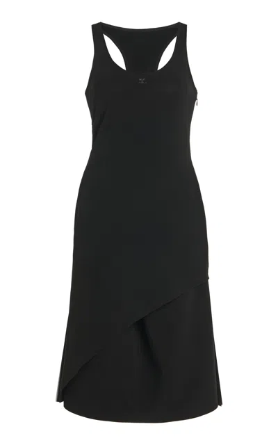 Courrèges Infinity Pleats Crepe Midi Dress In Black