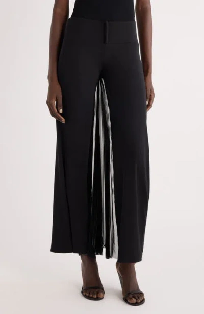 Courrèges Tailored Black Trousers With Unique Fringe Detail In Black