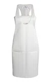 Courrèges Infinity Scuba Satin Dress In White