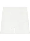Courrèges Ellipse Crocodile-effect Leather Mini Skirt In White