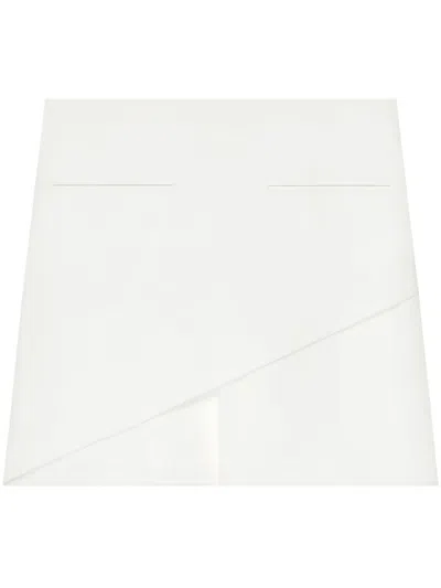 Courrèges Ellipse Crocodile-effect Leather Mini Skirt In White