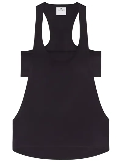 Courrèges Infinity Satin Top In 黑色