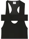 Courrèges U-neck Black Top With Cut-out Detailing In Black