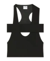 Courrèges U-neck Black Top With Cut-out Detailing In Black