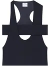 Courrèges U-neck Black Top With Cut-out Detailing In Black