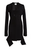Courrèges Infinity Tweed Coat In Black