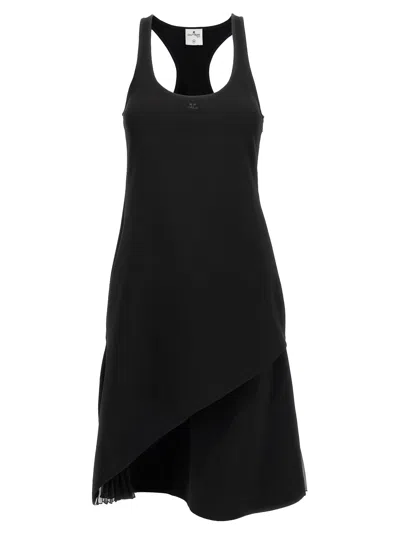 Courrèges Infinty Pleats A-line Dress In Black