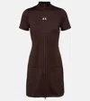 Courrèges Interlock Jersey Zip-up Minidress In Brown